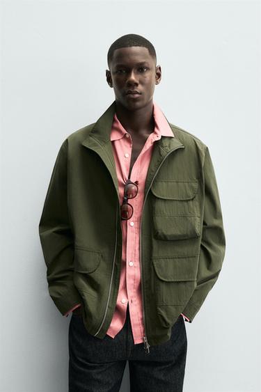 Zara TEHNIČKA PARKA JAKNA SA DŽEPOVIMA – Zelena