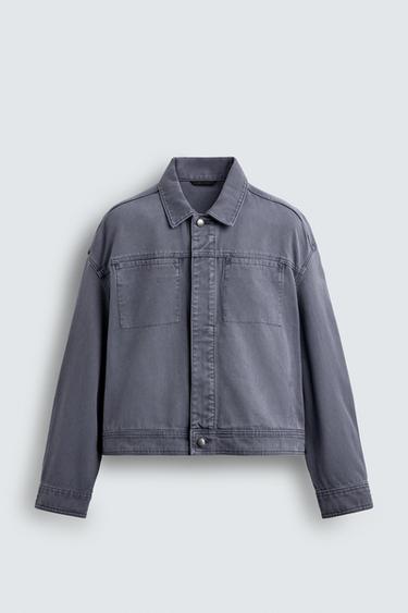 Zara 水洗 BOXY 版型外套 - 藍色 - 圖片 0
