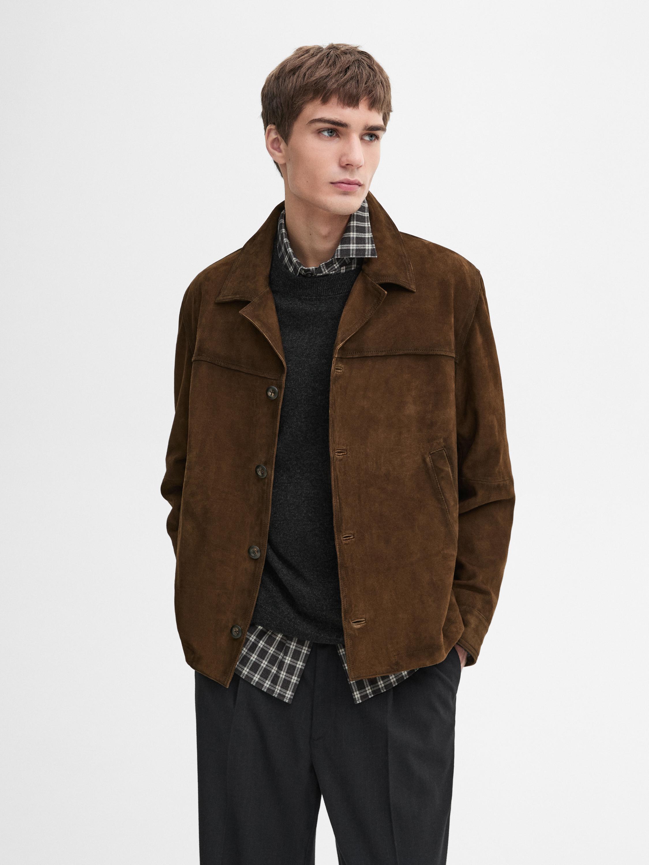 Short suede leather jacket - Tobacco | ZARA United States