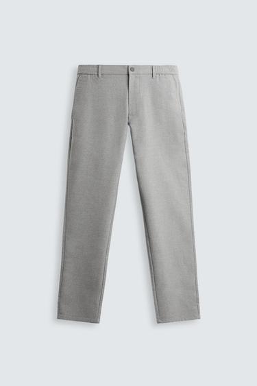 Zara SLIM FIT STRETCH PANTS - Gray