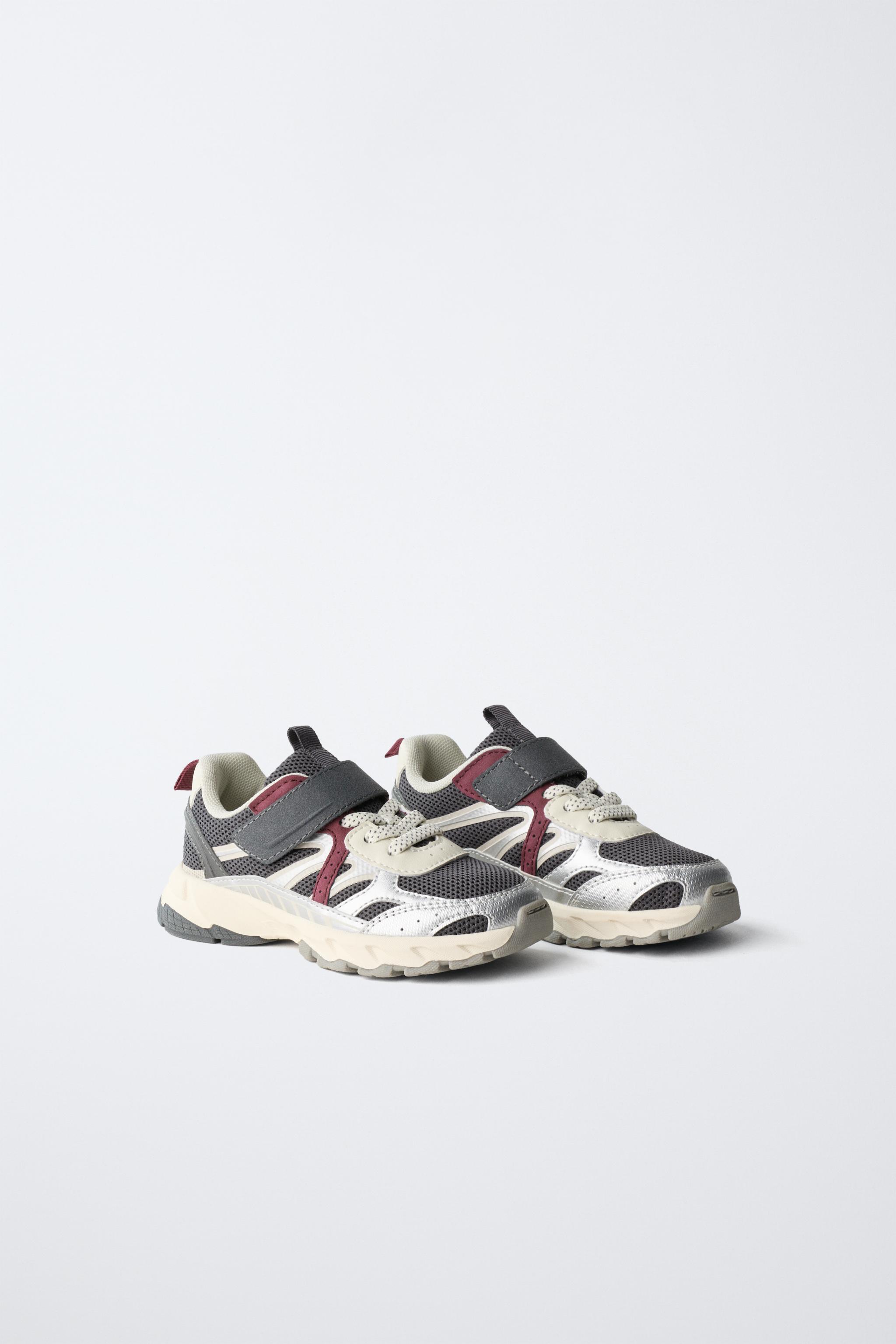 METALLIC SNEAKERS — Gray