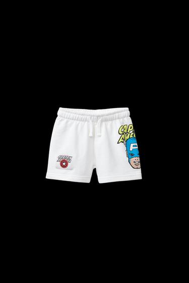 Zara CAPTAIN AMERICA © MARVEL PLUSH SHORTS - White - Image 0