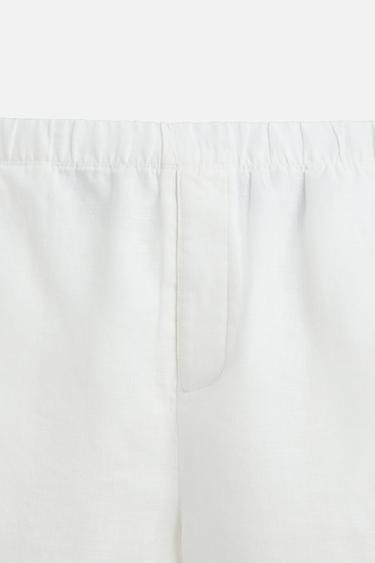 100% LINEN BERMUDA SHORTS - White by Zara - Image 7