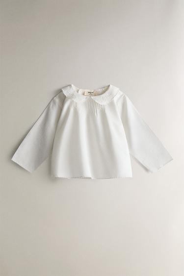 EMBROIDERED BABY SHIRT - Oyster-white by Zara - Image 0