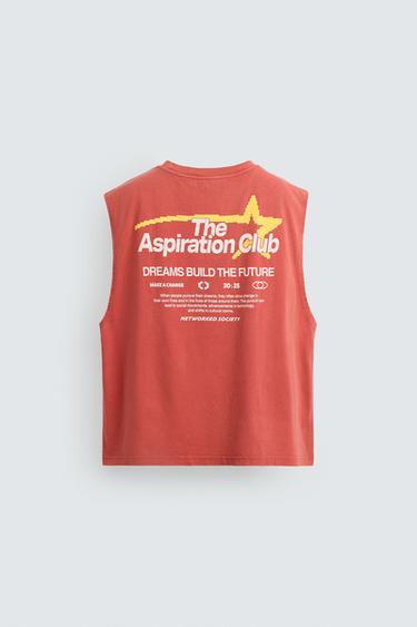 CONTRAST PRINT KNIT TANK TOP - Red by Zara