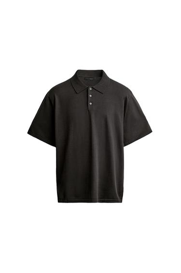 POLO PUNTO REGULAR FIT MEZCLA ALGODÓN - Marrón oscuro de Zara