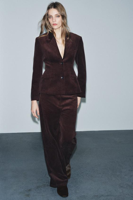 WIDE LEG CORDUROY PANTS ZW COLLECTION