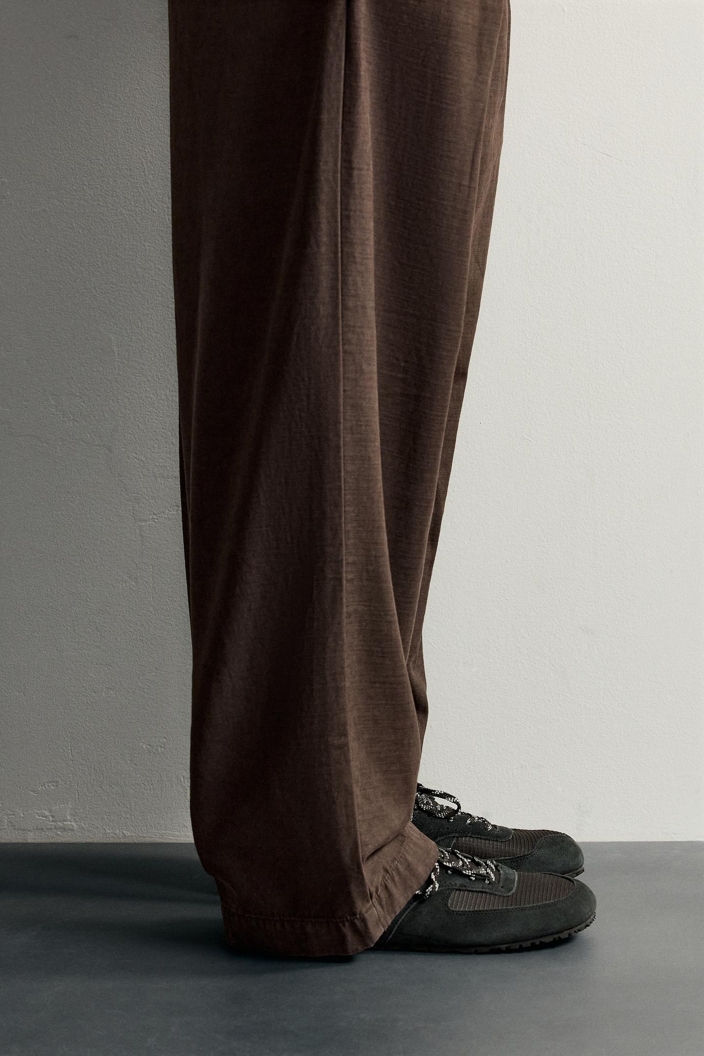 Мужские кроссовки Zara Barefoot Leather Detail, цвет: Чёрный