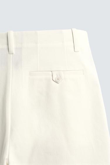WIDE-LEG PLEATED CHINO TROUSERS - white by Zara - Image 8