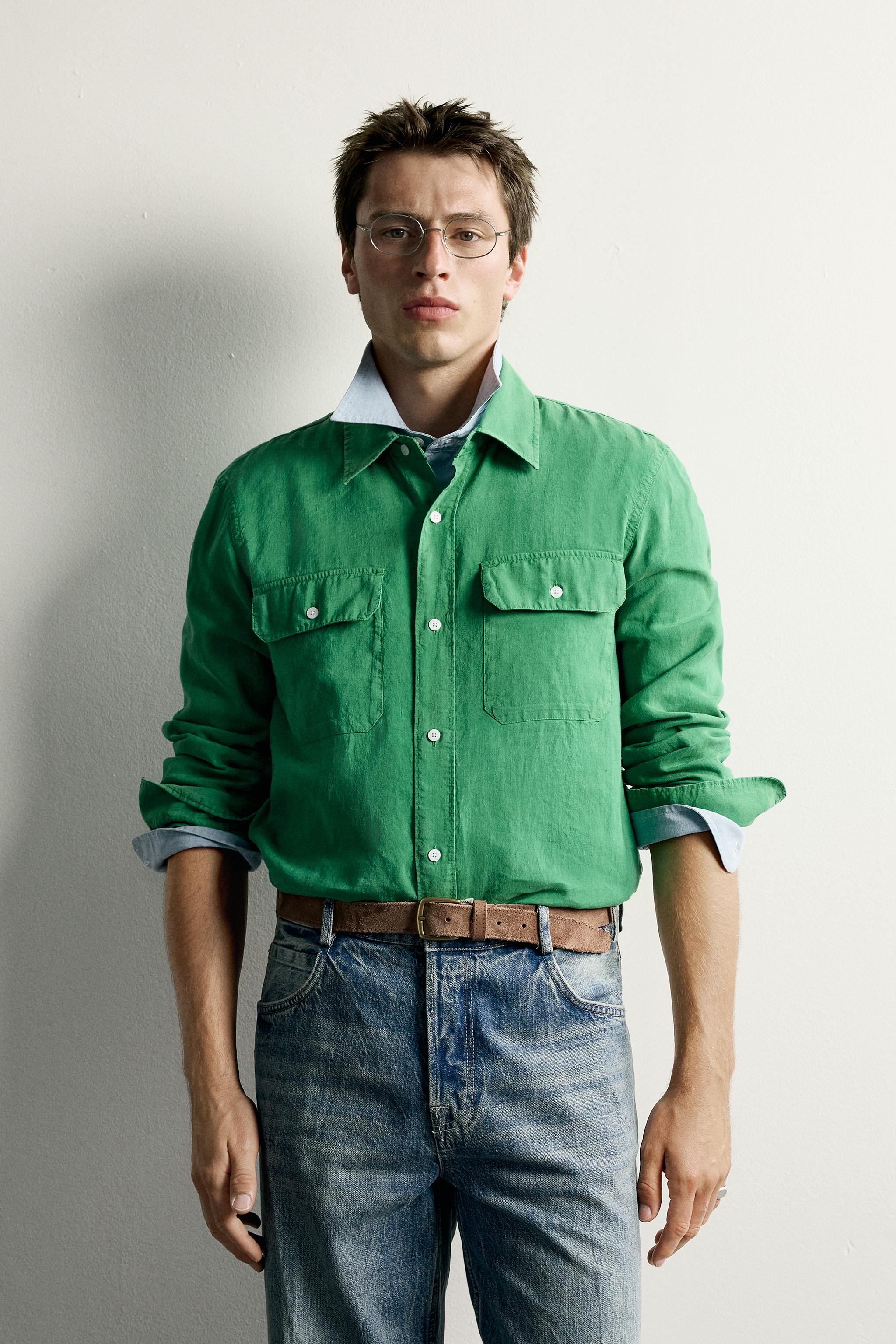 LINEN-LYOCELL FLUID SHIRT
