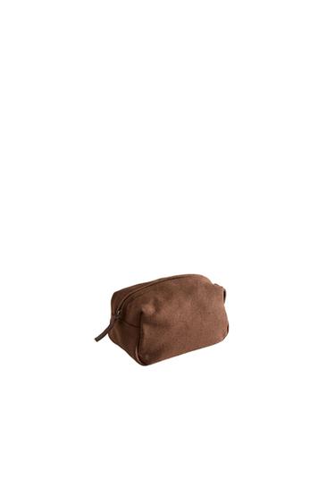 CANVAS WASH BAG - Brown by Zara
