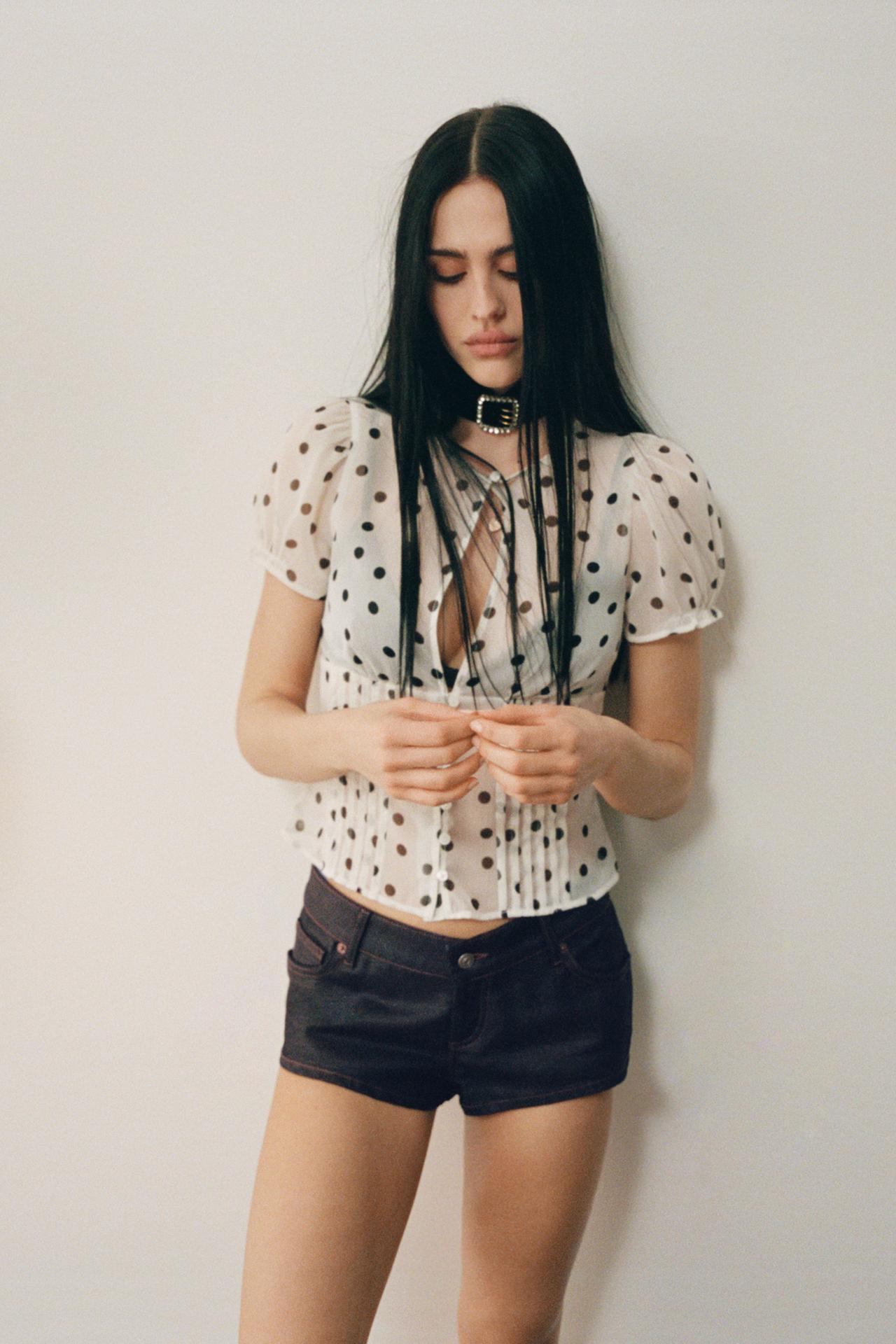 ZARA SEMI-SHEER GEORGETTE TOP