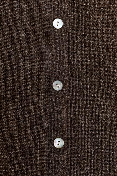 RIB PEPLUM BUTTON TOP - brown vigore by Zara - Image 9