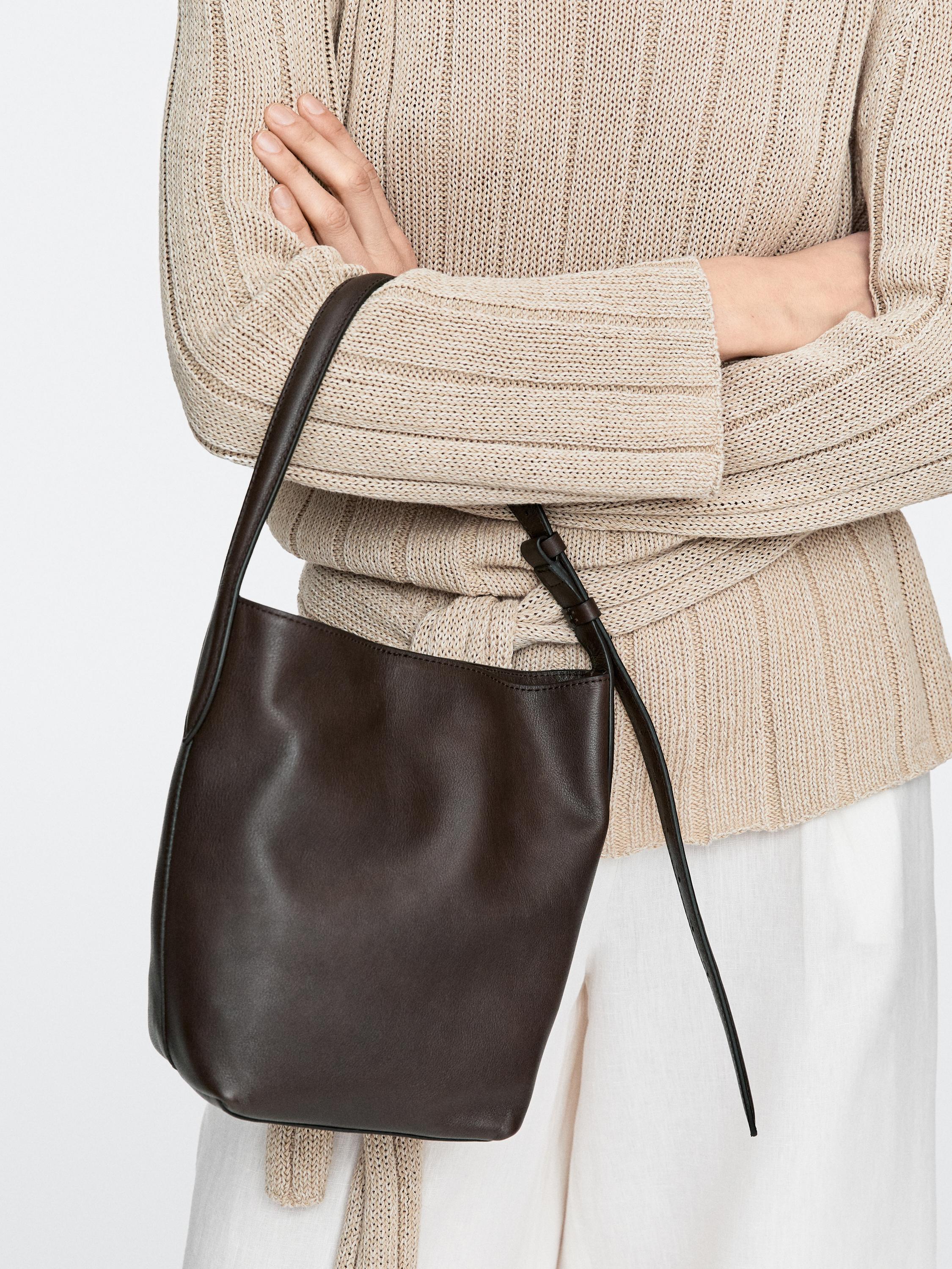 Nappa leather mini bucket bag