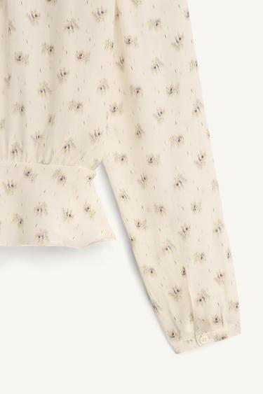 LIMITED EDITION PRINTED BLOUSE WITH TIES - Printed by Zara - Image 9