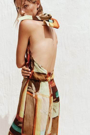 ROBE MI-LONGUE À IMPRIMÉ TROPICAL - Multicolore de Zara - Image 5
