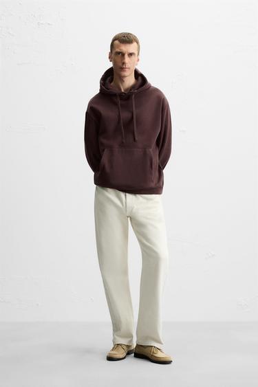 Zaras BASIC HOODIE - Granatröd - Bild 0
