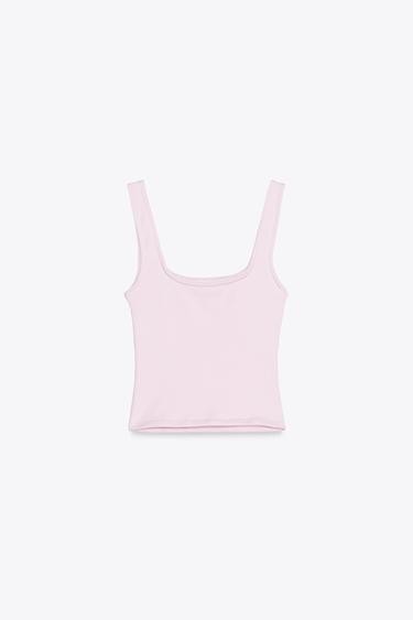 WIDE STRAP VEST TOP - Pink by Zara - Image 5