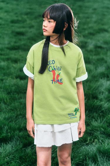 Zara 飾有鏤空刺繡荷葉邊半身裙 - 白色