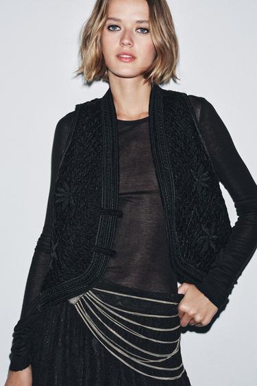 BELT WITH COMBINED LINKS AND RINGS - Silver by Zara