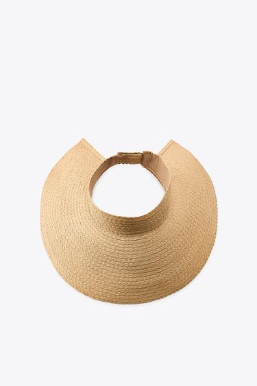 Zara WIDE BRIM WOVEN VISOR - Light beige