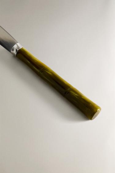 BUTTER KNIFE WITH BAMBOO-EFFECT HANDLE - Green by Zara - Image 3