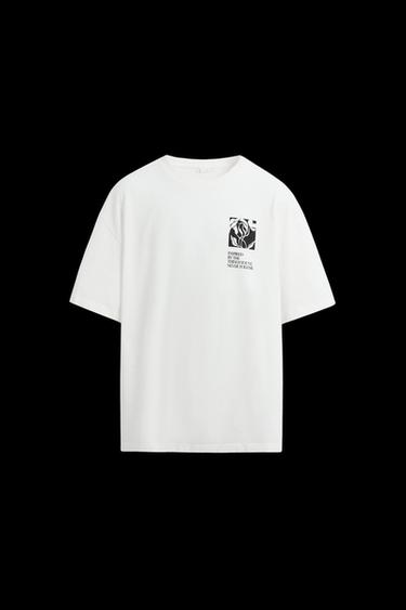 T-SHIRT MIT STRUKTURMUSTER - Weiß von Zara - Bild 0