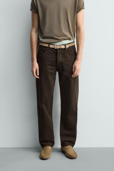 LIMITED EDITION STRAIGHT-LEG JEANS - Brown by Zara
