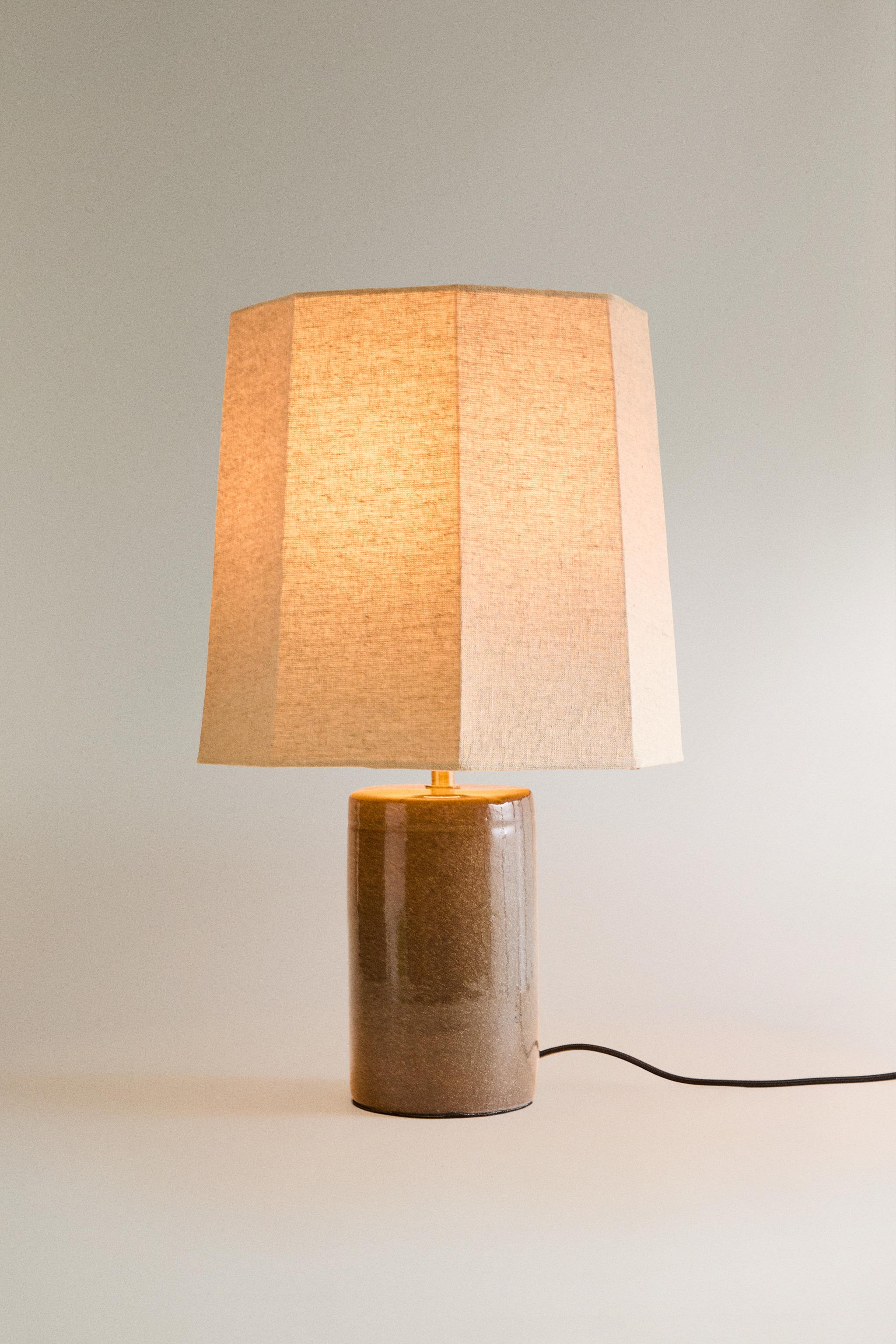 STONEWARE TABLE LAMP — Anthracite grey