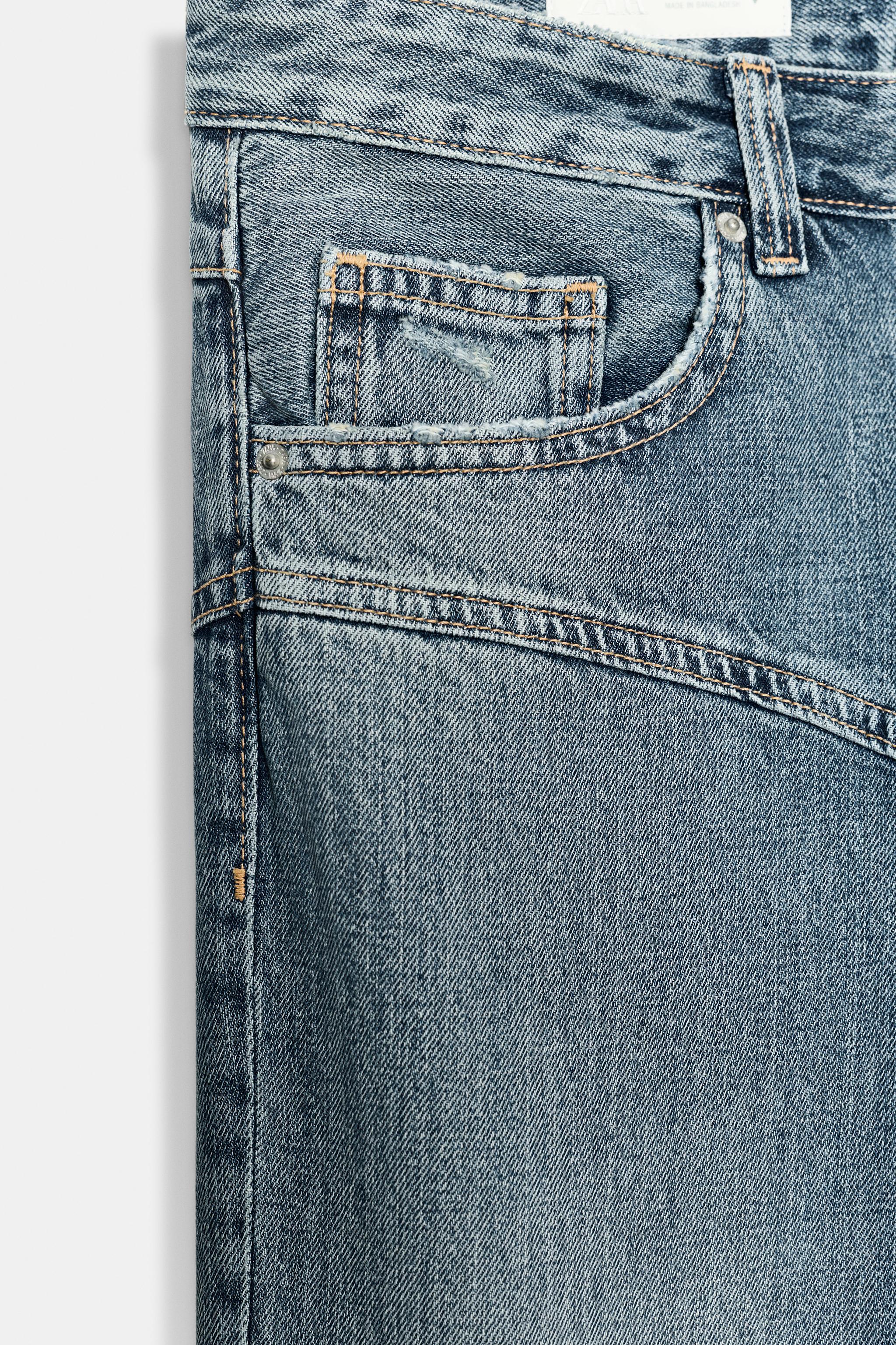 TRF LOW-RISE STRAIGHT SEWN JEANS