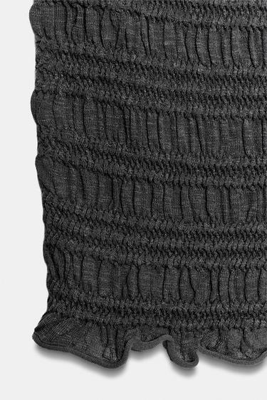 TOP EN MAILLE NID D'ABEILLE - Gris foncé de Zara - Image 2