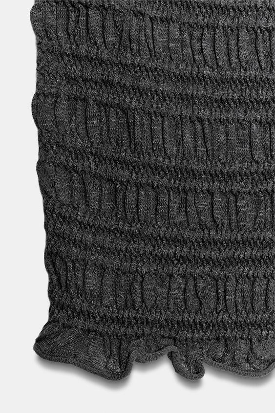 TOP EN MAILLE NID D'ABEILLE - Gris foncé de Zara - Image 2