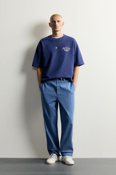 RELAXED FIT CONTRAST PRINT SWEATSHIRT - navy by Zara - Image 0