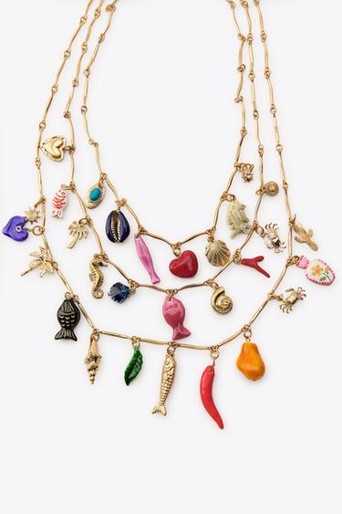 PACK OF 3 METAL CHARM NECKLACES - Multicoloured by Zara - Image 4