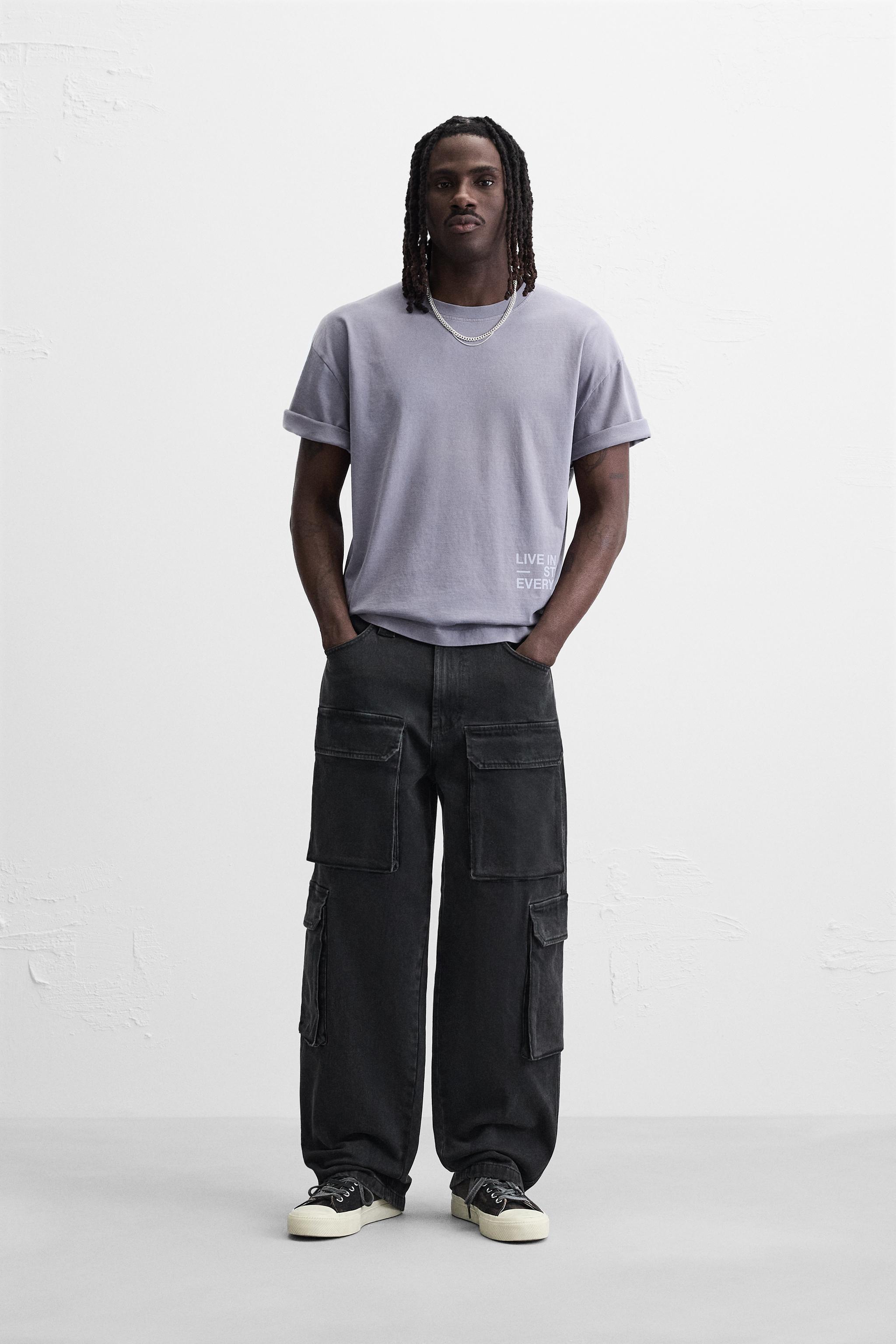 COMBINED PRINT T-SHIRT - Purple | ZARA United States