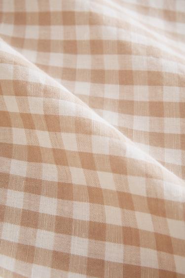 CHILDREN’S GINGHAM CHECK FITTED SHEET - Pink by Zara - Image 3
