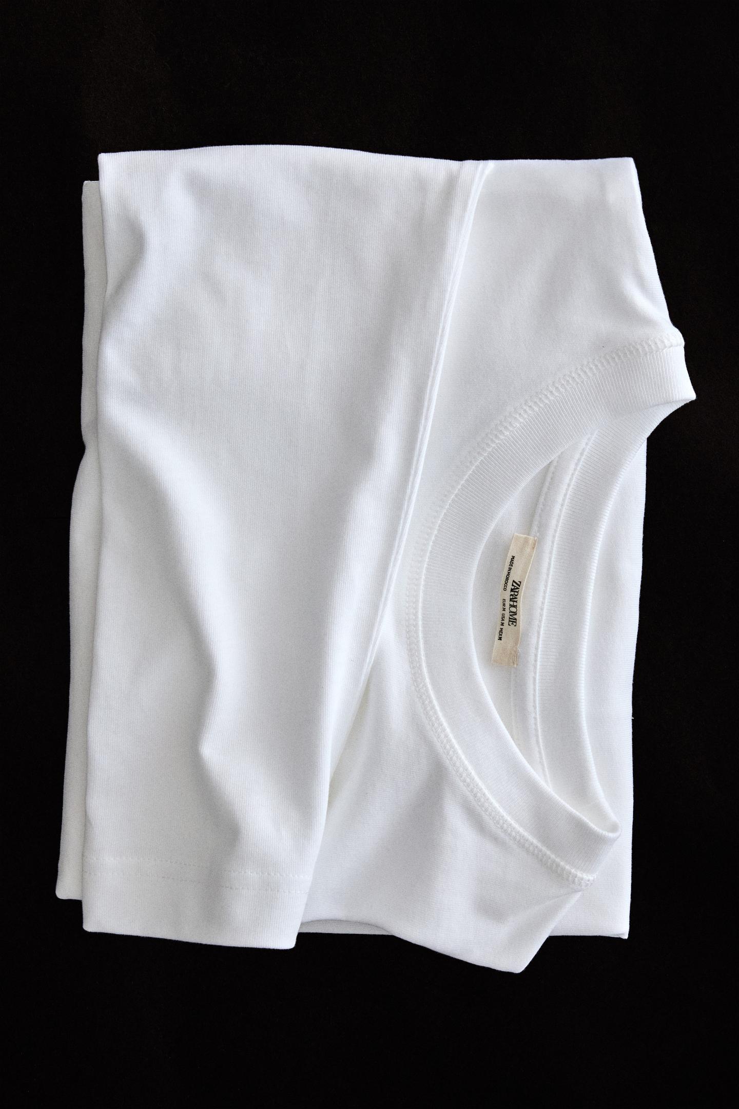 Женская футболка Zara Long Sleeve Cotton, цвет: Белый — фото 5