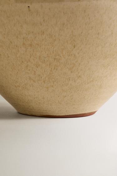 VASE GRÈS ÉMAILLÉ - Blanc cassé de Zara - Image 3