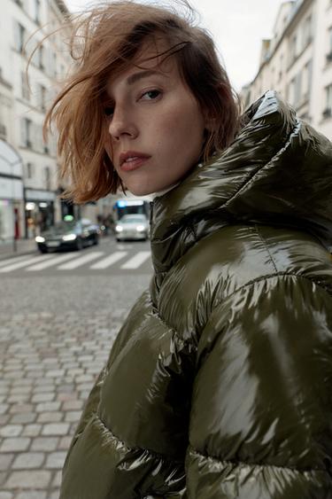 SHINY-EFFECT WATER-REPELLENT WINDPROOF ANORAK - Khaki by Zara - Image 4
