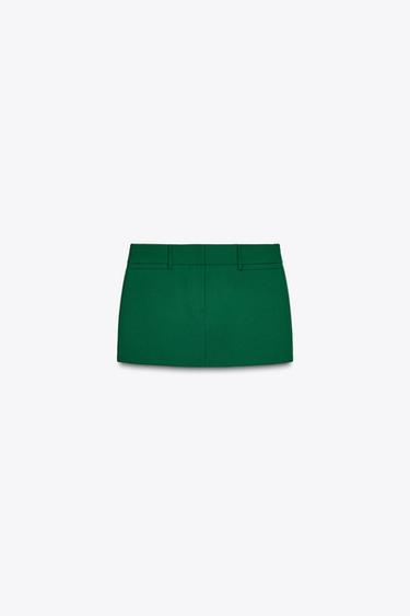 ZW COLLECTION MINI SKIRT - Green by Zara