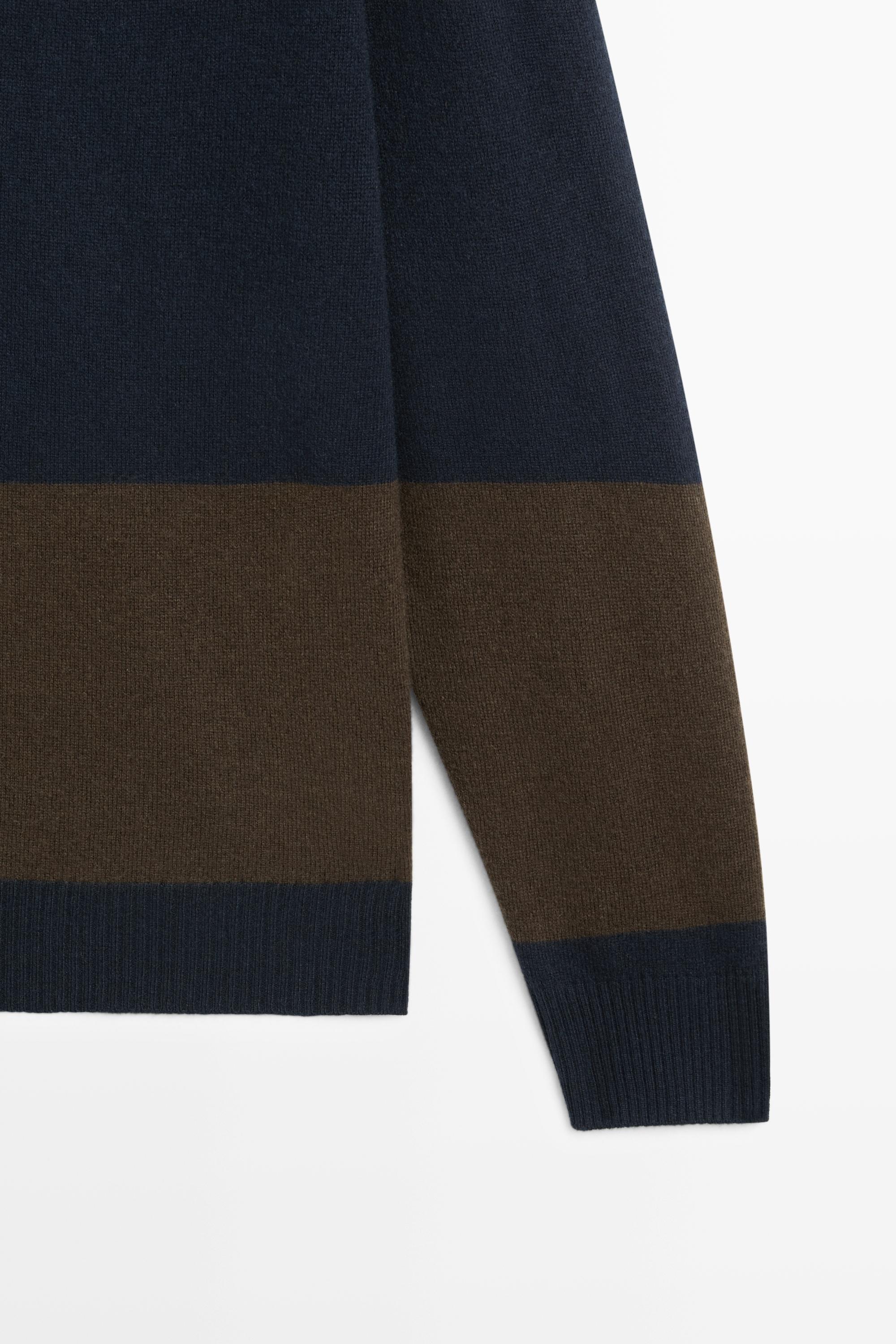Wool-blend striped polo sweater