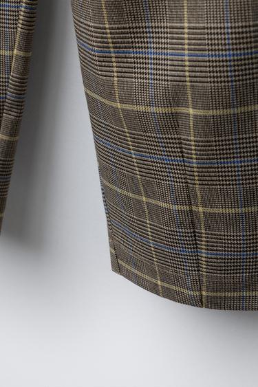 CHECK BARREL TROUSERS WITH PLEATS - camel by Zara - Image 3