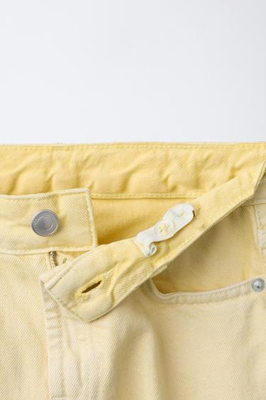FOLD-UP WIDE-LEG JEANS - Yellow by Zara - Image 2