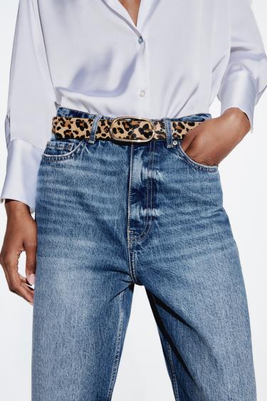 КОЖАНЫЙ РЕМЕНЬ С ЛЕОПАРДОВЫМ ПРИНТОМ — Леопардовый от Zara — изображение 0