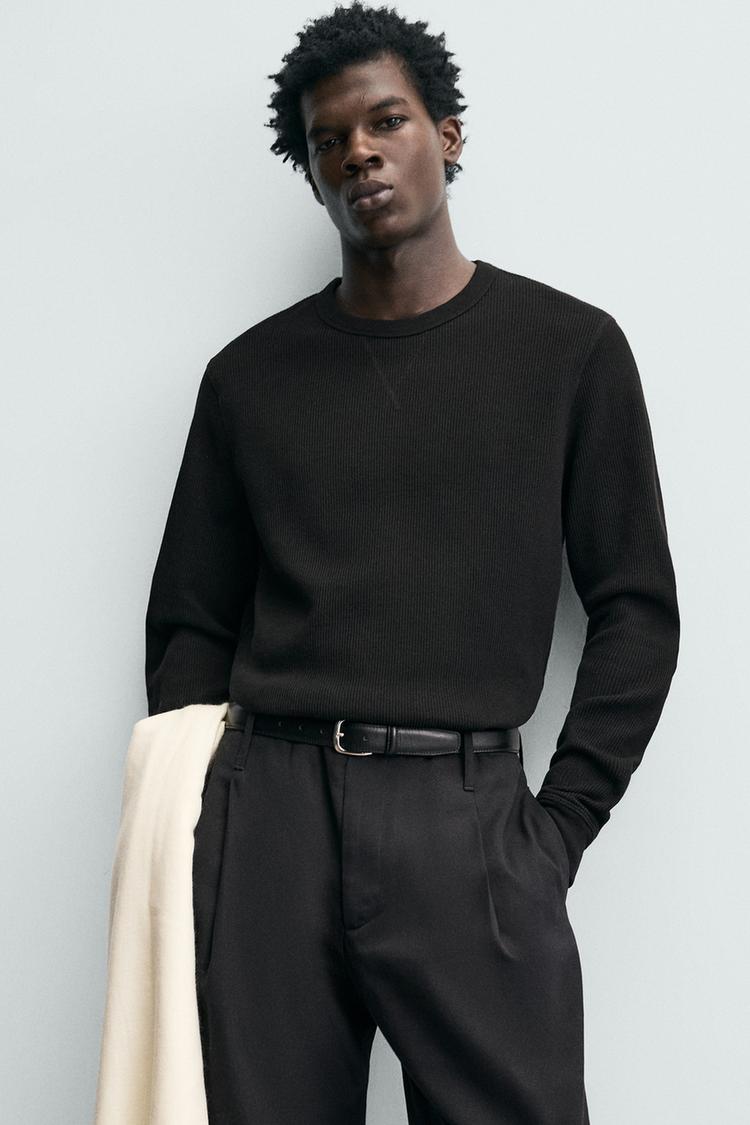 ZARA WAFFLE TEXTURE T-SHIRT