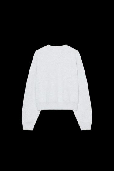 Zara CONTRAST TEXT SWEATSHIRT - Gray marl