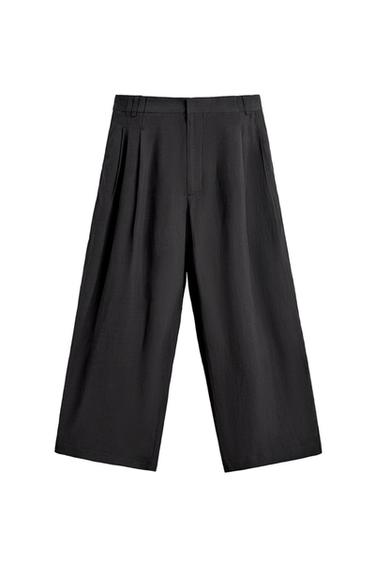 RELAXED FIT WIDE-LEG SUIT TROUSERS - Anthracite grey by Zara
