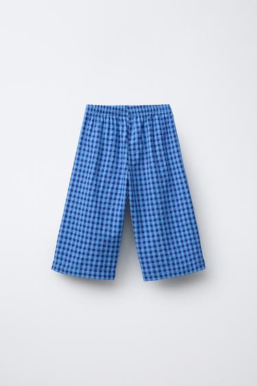 PANTALON JUPE-CULOTTE À CARREAUX CASA LAWA © X ZARA KIDS - Bleu de Zara - Image 1