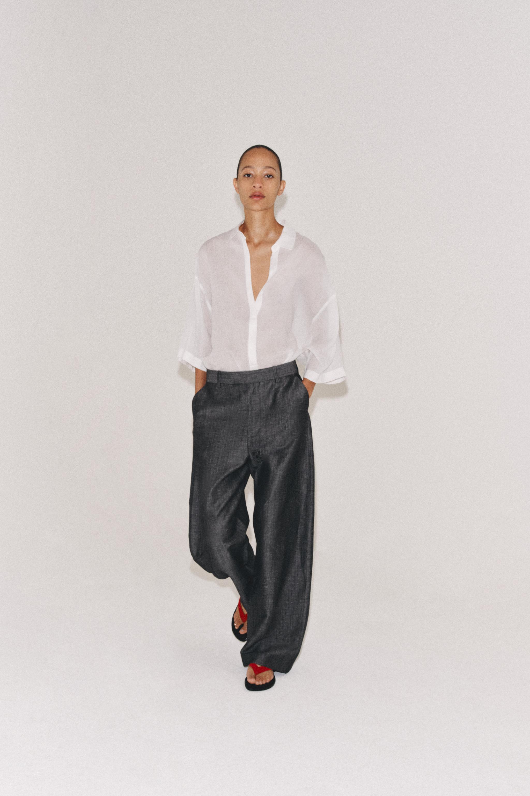 CHEMISE OVERSIZE AVEC RAMIE ZW COLLECTION