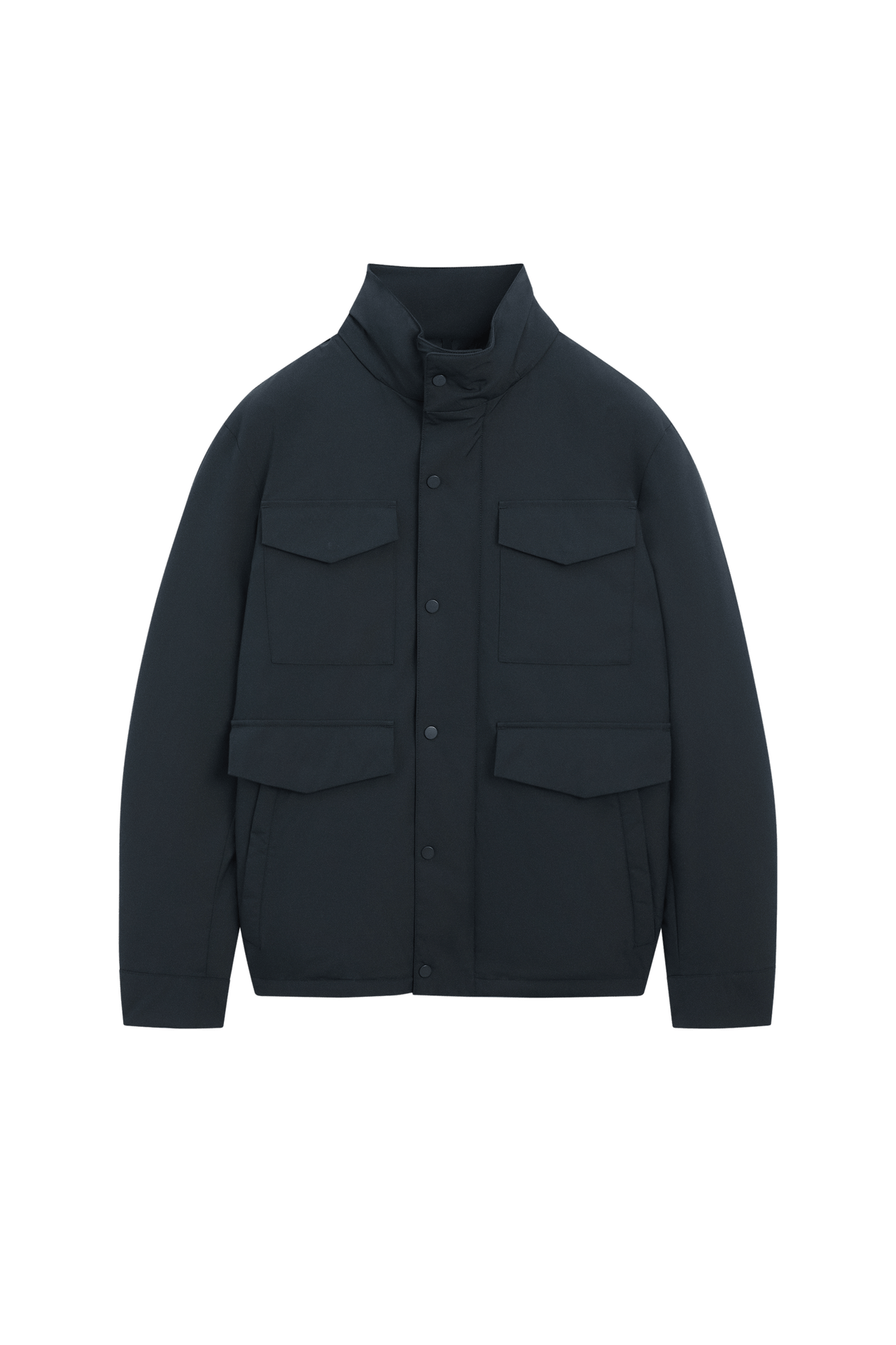 Down jacket with pocket details — Dark navy